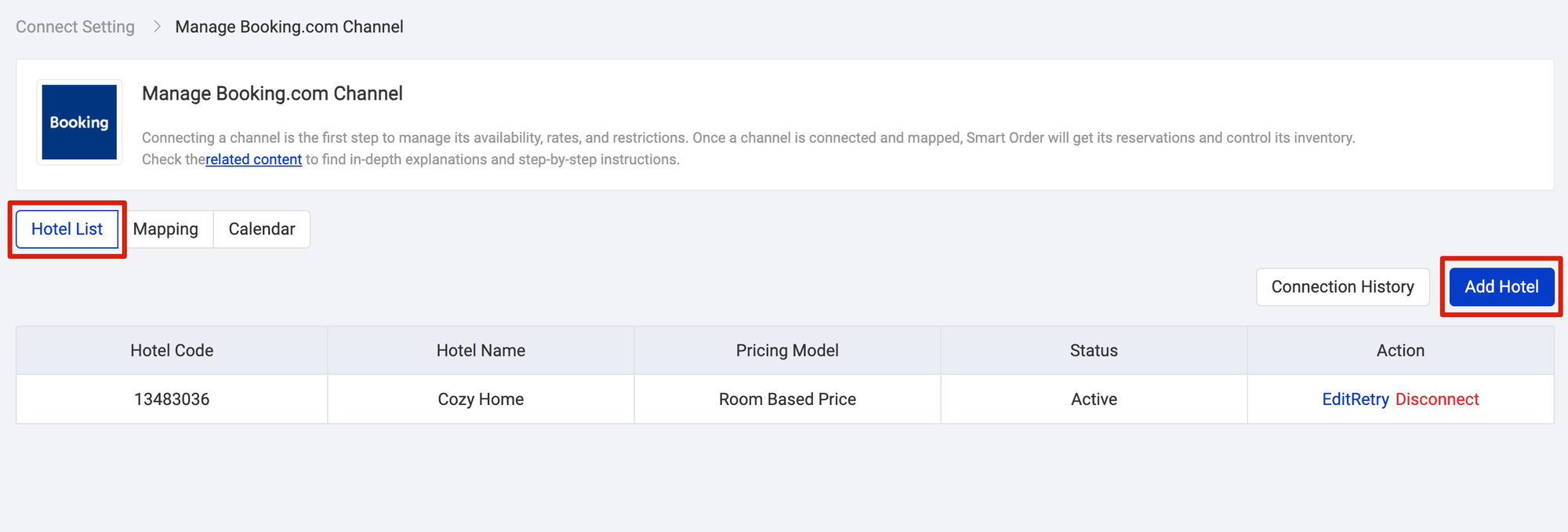 Go to Hotel List > Click on Add Hotel