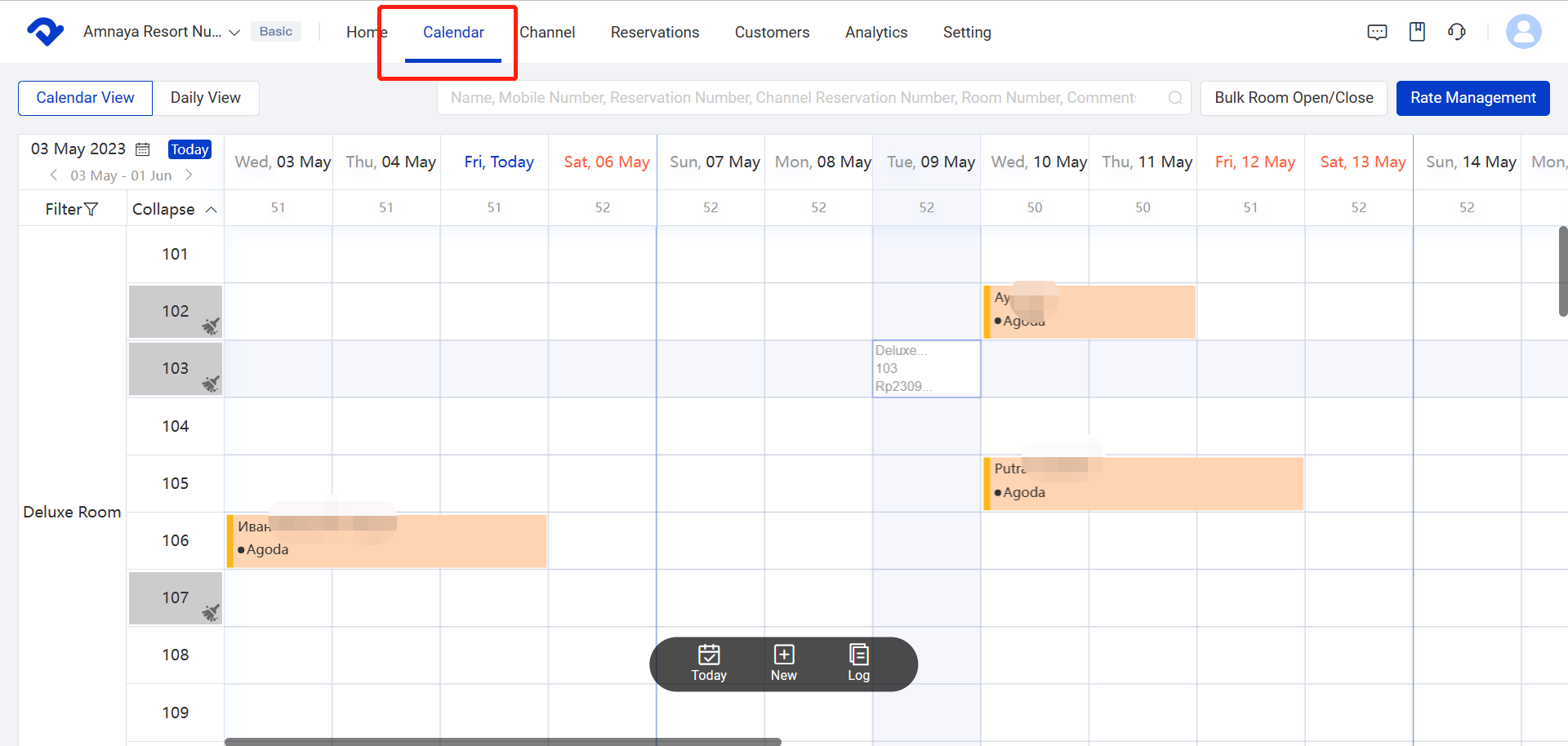 calendar viewOpen the calendar view