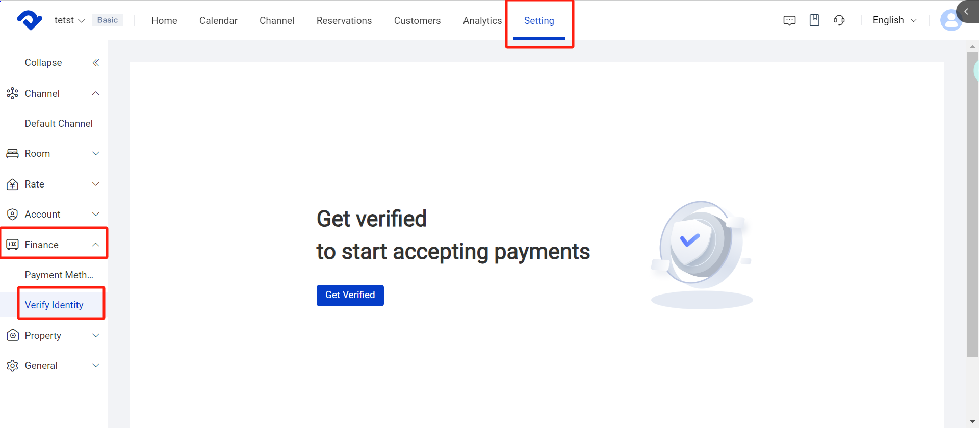 Get verified to start accepting payments.