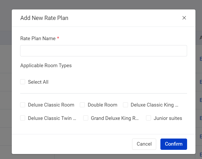 confirm a rate plan