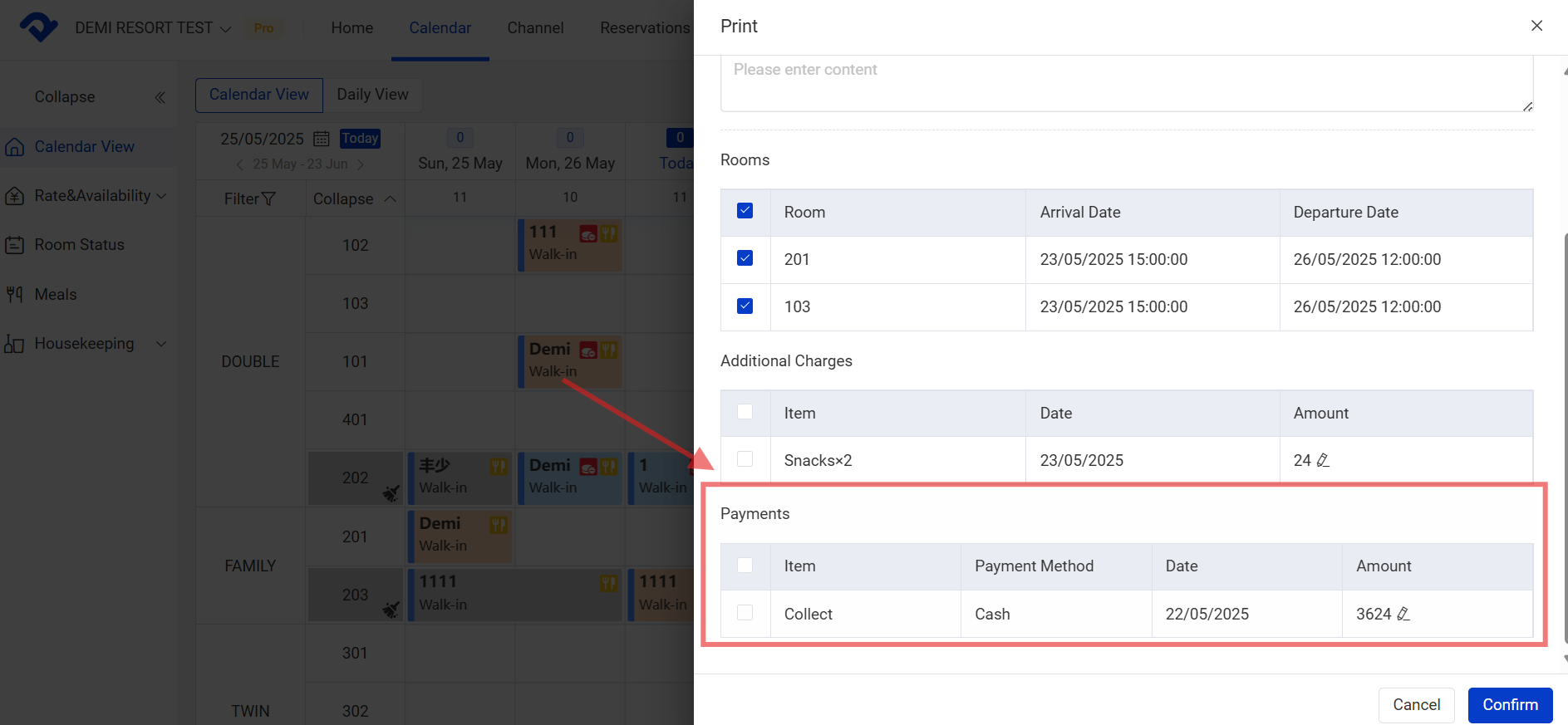 Payments information
