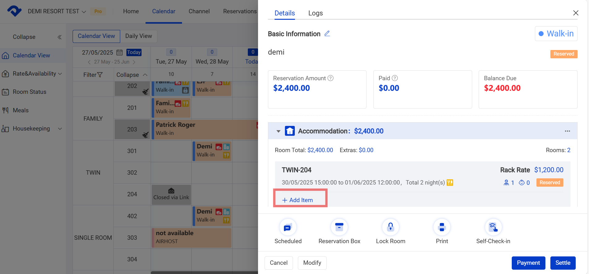 Details page, Add Items.
