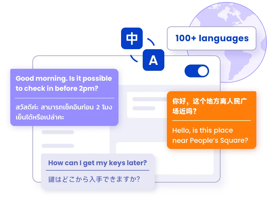100 languages supported, Supporting Multilingual Guests