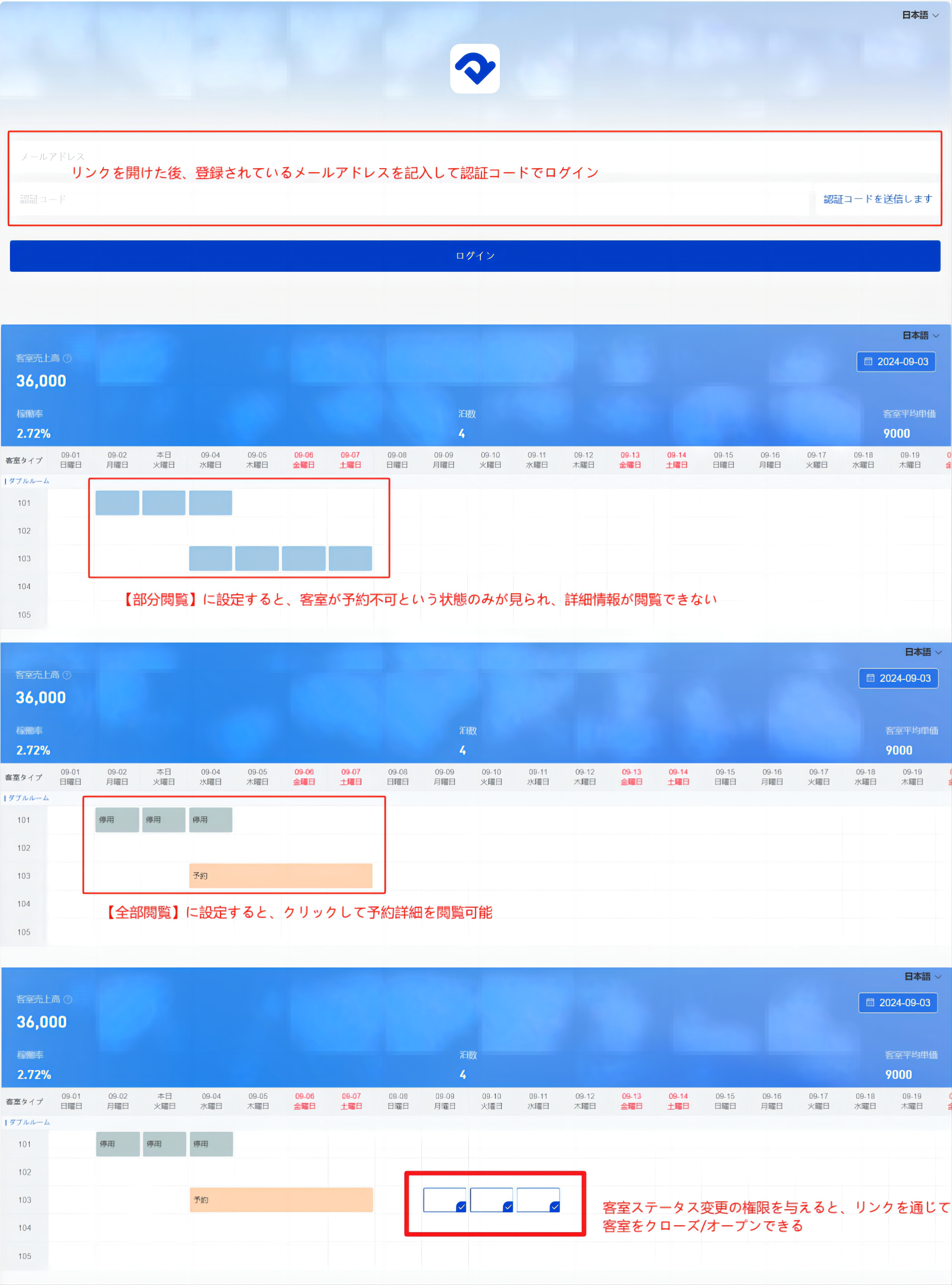 共有相手側の画面