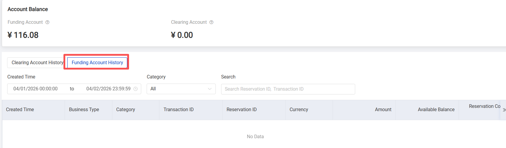Fund Account History