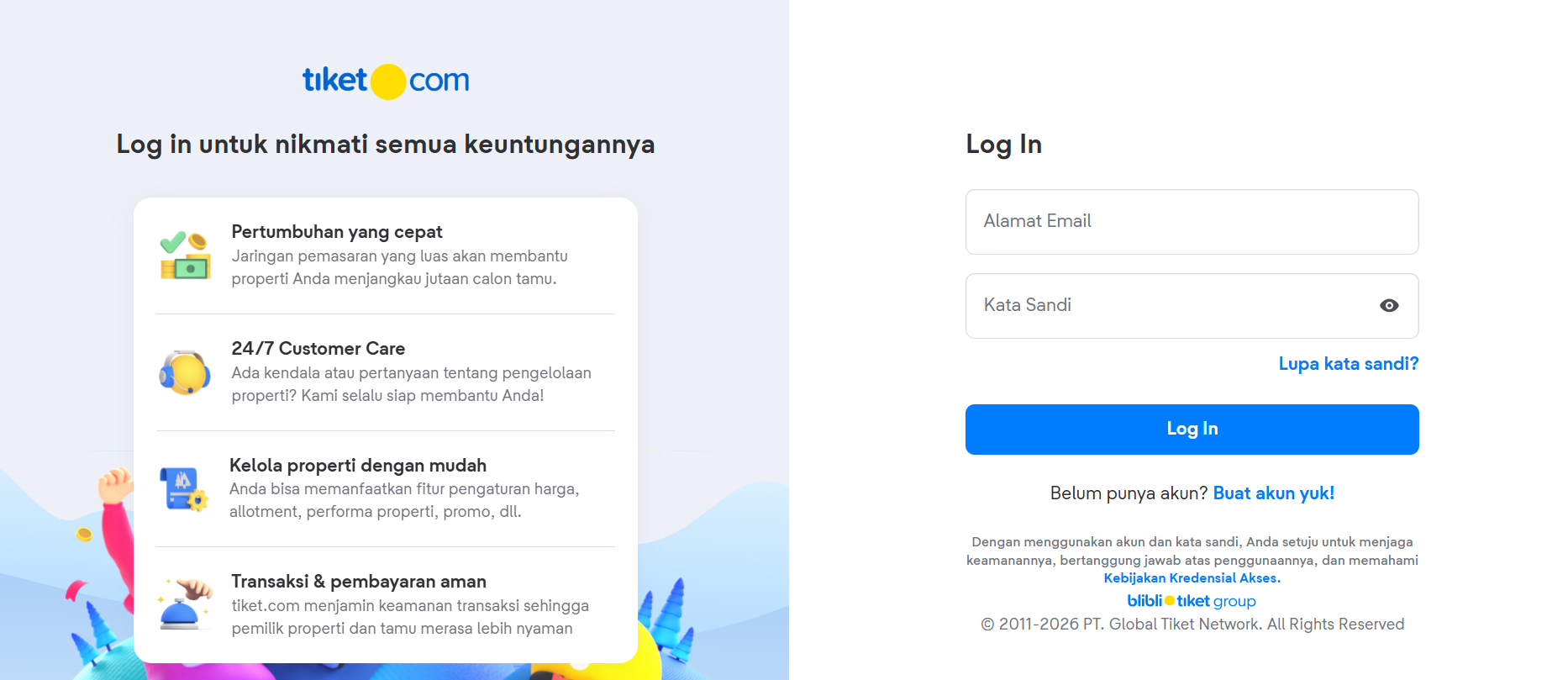 Guida passo passo all'accesso Extranet Tiket.com