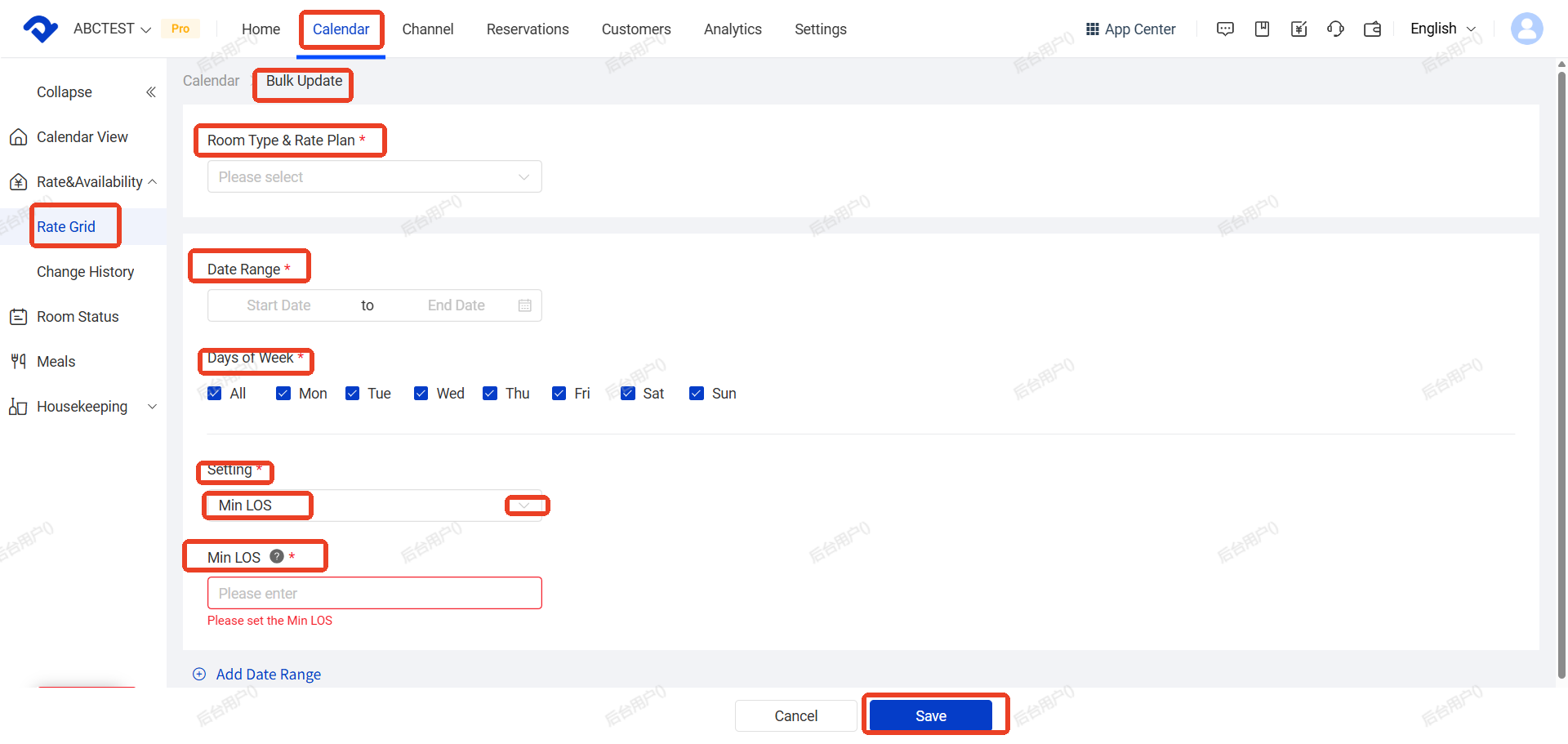 Set Minimum / Maximum Length of Stay (Min LOS / Max LOS)