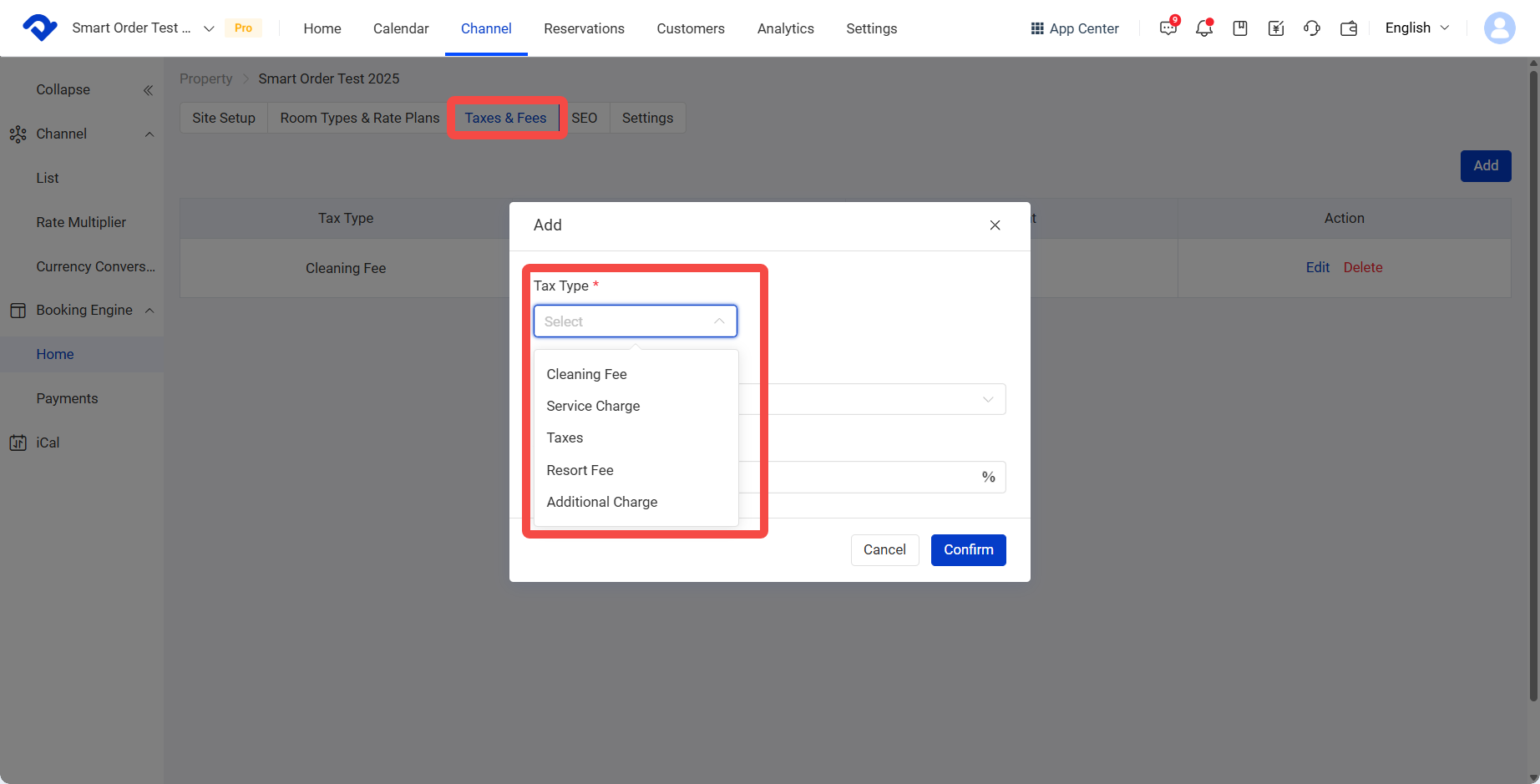 Click Tax > Add
