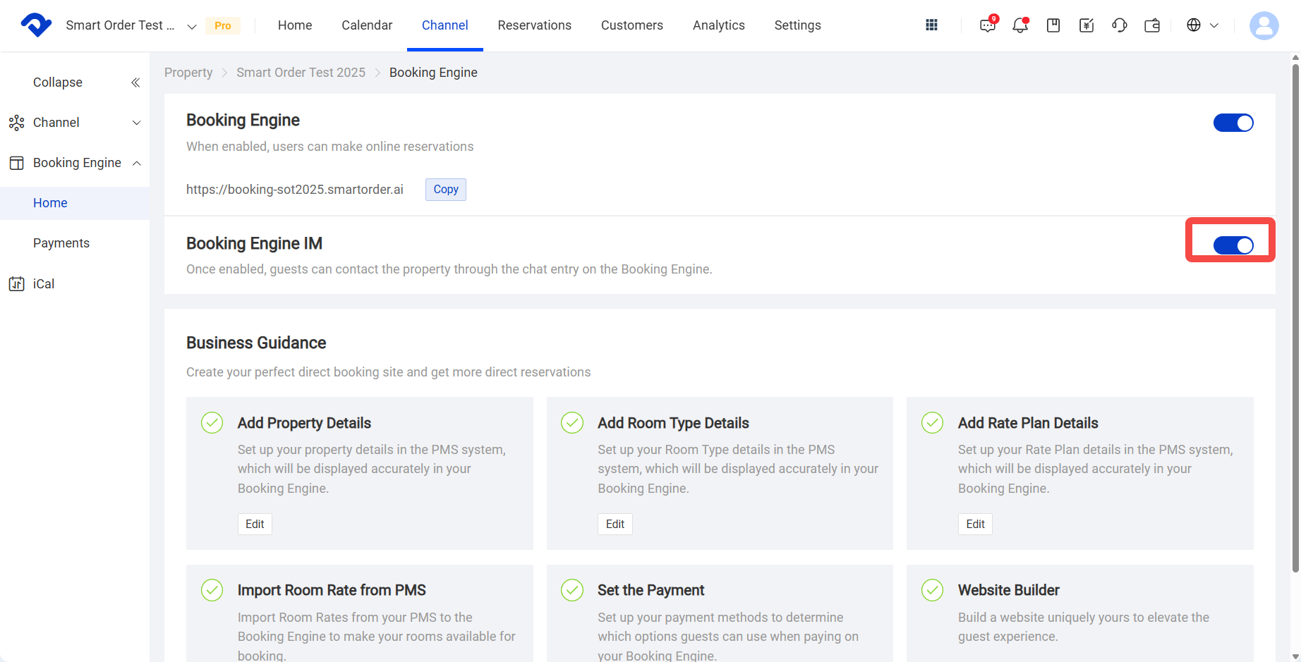 Booking Engine IM