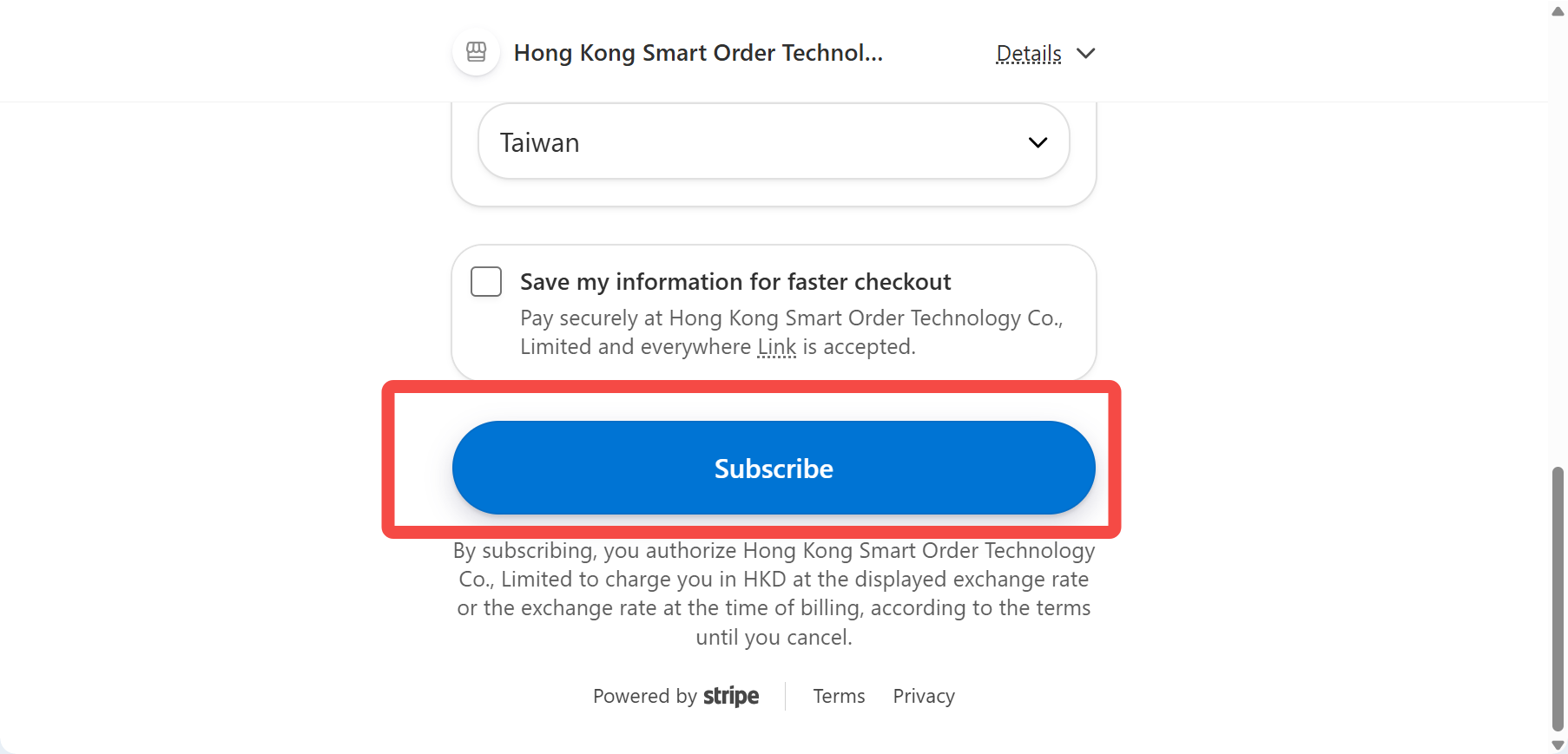 Then click Subscribe