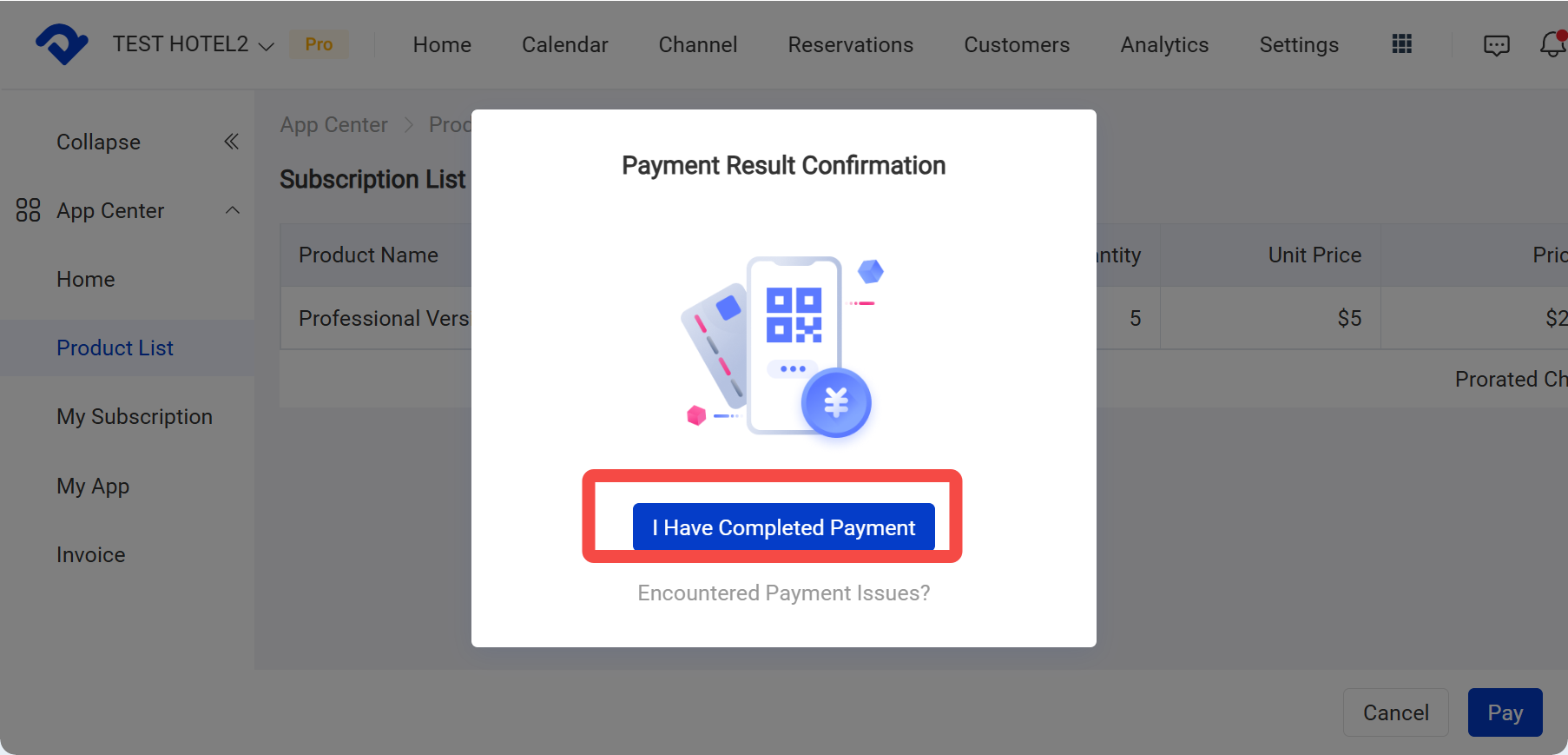 click I Have Completed Payment