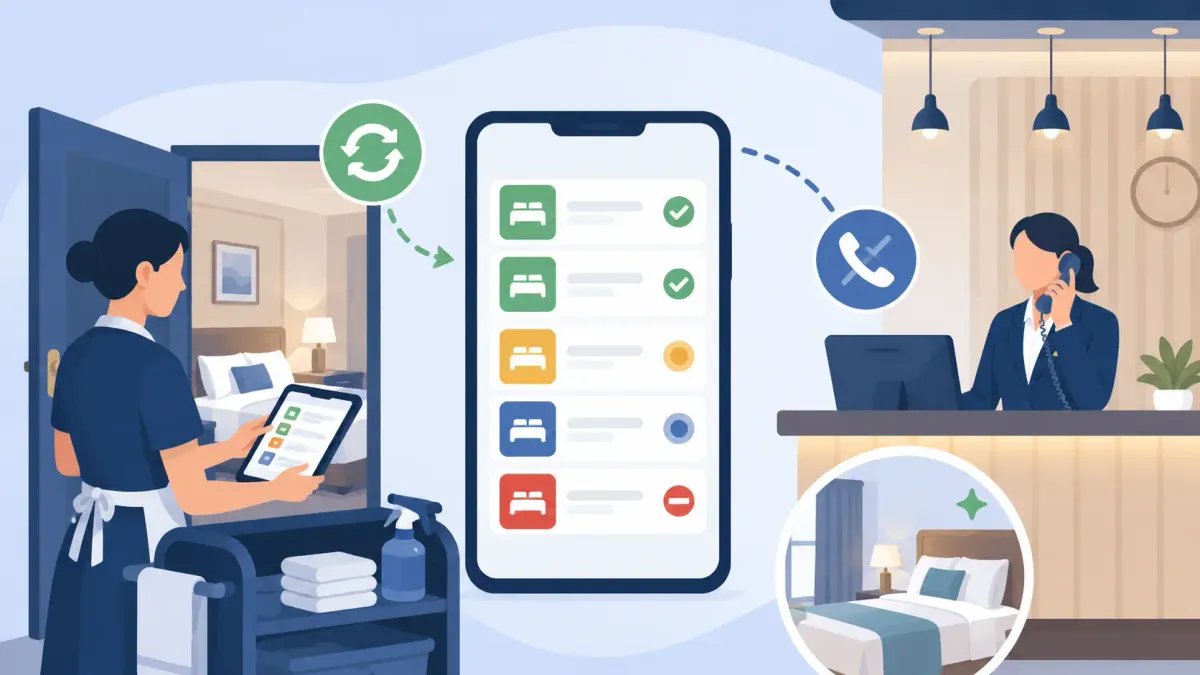 App para hoteles destinada a los servicios de habitación: cómo la sincronización del estado de las habitaciones reduce las llamadas a Recepción