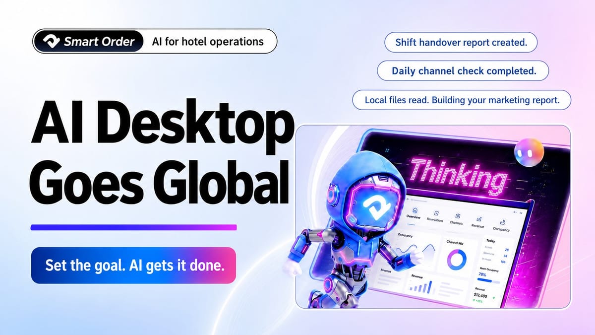 Smart Order Launches AI Desktop for Hotels Worldwide