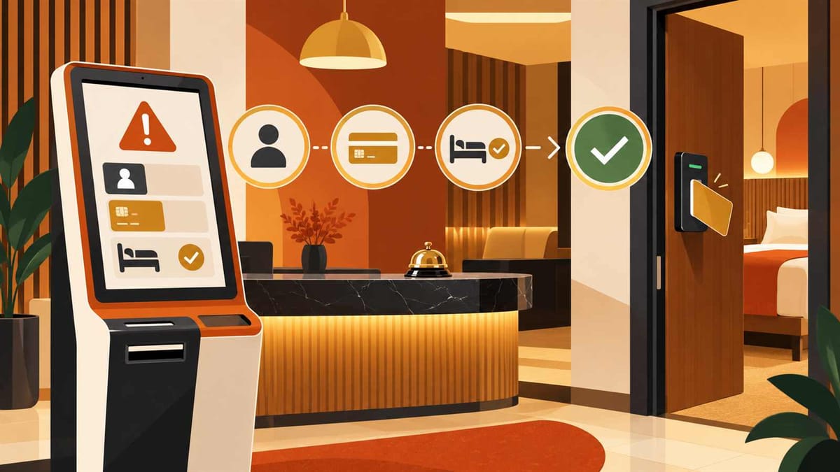 Hotel Front Desk Software Self Check-In Failures: Identity, Payment, and Room Readiness