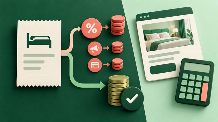 OTA Commission Rates and Hotel Channel Acquisition Cost: Calculate Net Revenue by Booking